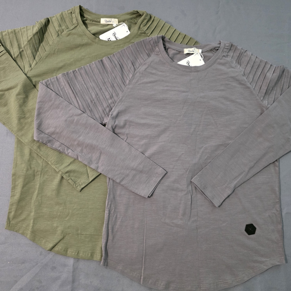 Reverb Men's Long Sleeve Shirts - Olive Green and Gray 2 For 20